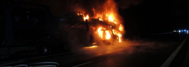 LKW-Brand auf der BAB 6